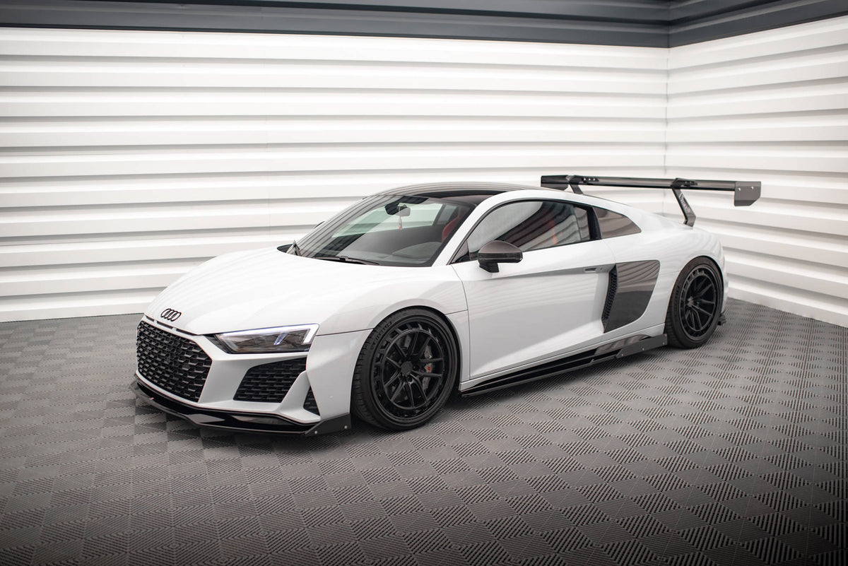 Side Skirts Diffusers  V.2+ Flaps suitable for Audi R8 Mk2 Facelift