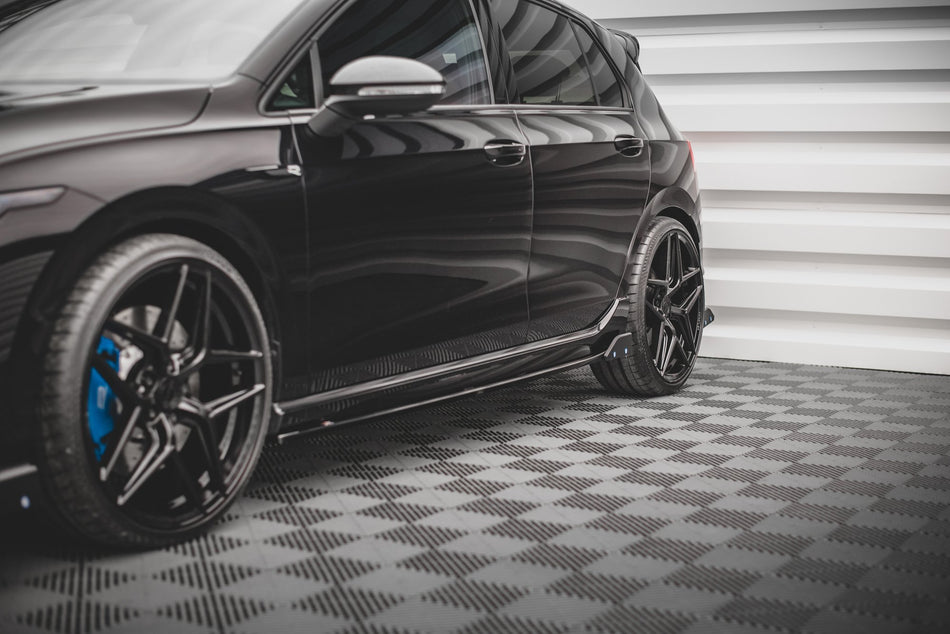 Side Skirts Diffusers V.2 + Flaps suitable for Volkswagen Golf R Hatchback Mk8