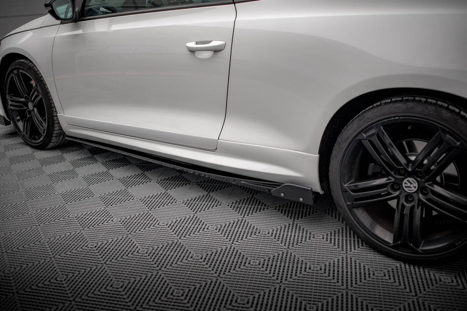 Side Skirts Diffusers V.2 + Flaps suitable for Volkswagen Scirocco R Mk3 / Mk3 Facelift