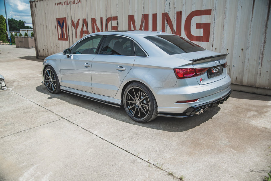 Side Skirts Diffusers V.2 suitable for Audi S3 / A3 S-Line Sedan 8V Facelift