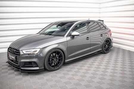 Side Skirts Diffusers V.2 suitable for Audi S3 / A3 S-Line Sportback 8V / 8V Facelift