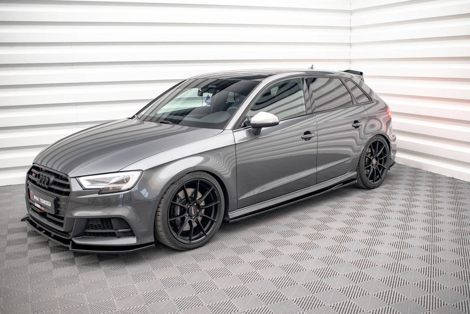 Side Skirts Diffusers V.2 suitable for Audi S3 / A3 S-Line Sportback 8V / 8V Facelift