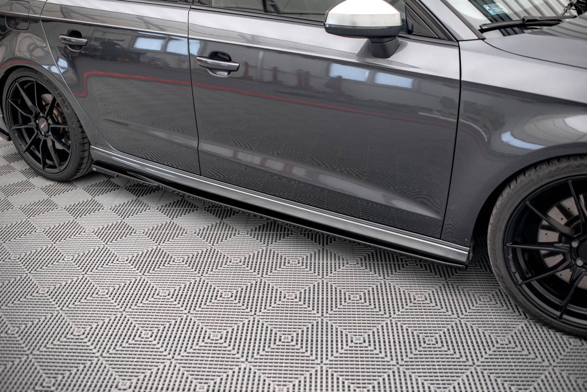 Side Skirts Diffusers V.2 suitable for Audi S3 / A3 S-Line Sportback 8V / 8V Facelift