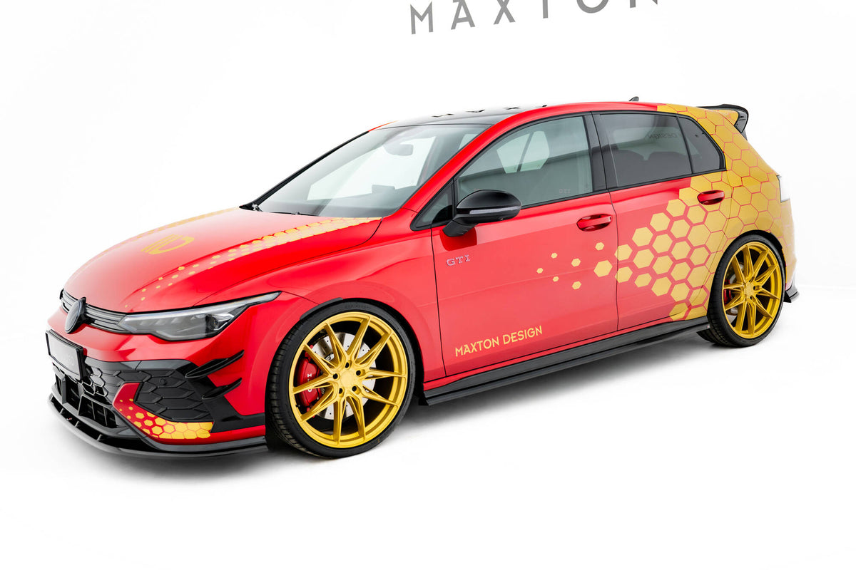 Side Skirts Diffusers V.2 suitable for Volkswagen Golf GTI Clubsport Mk8 Facelift