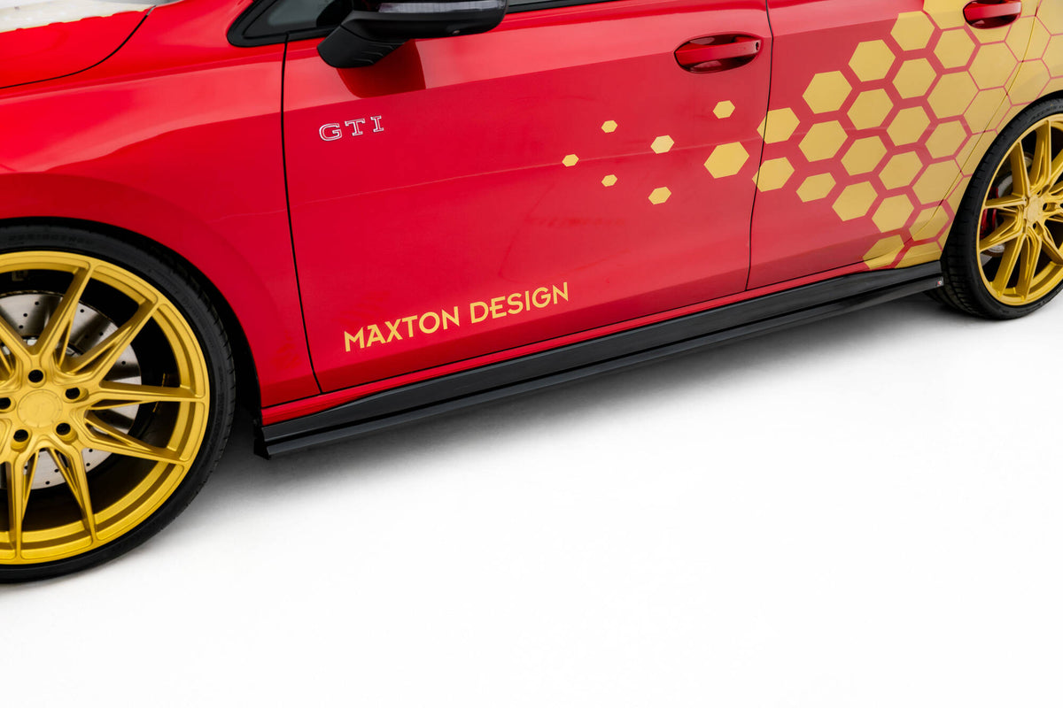 Side Skirts Diffusers V.2 suitable for Volkswagen Golf GTI Clubsport Mk8 Facelift
