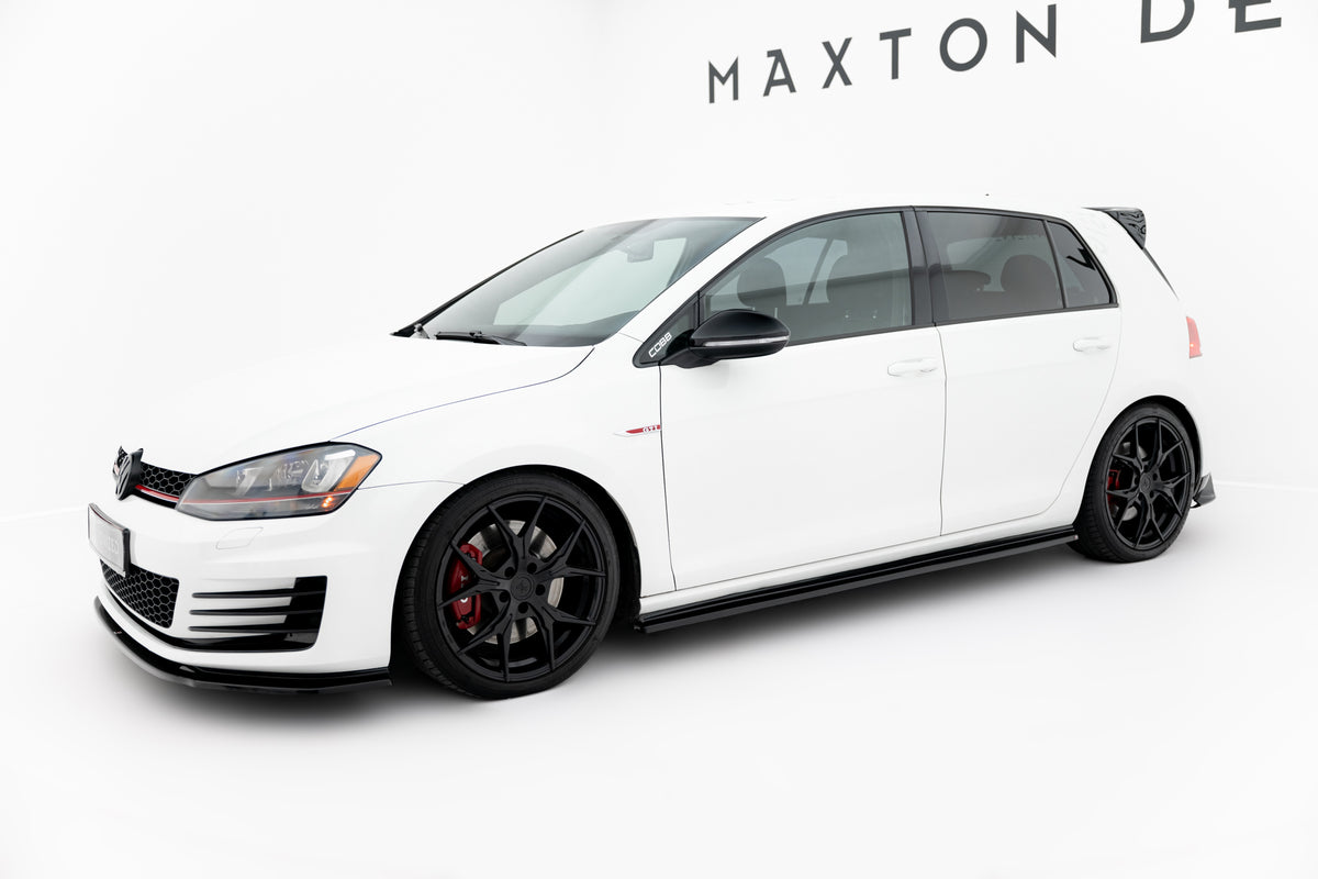 Side Skirts Diffusers V.2 suitable for Volkswagen Golf GTI / GTD Mk7 / Mk7 Facelift (narrow)