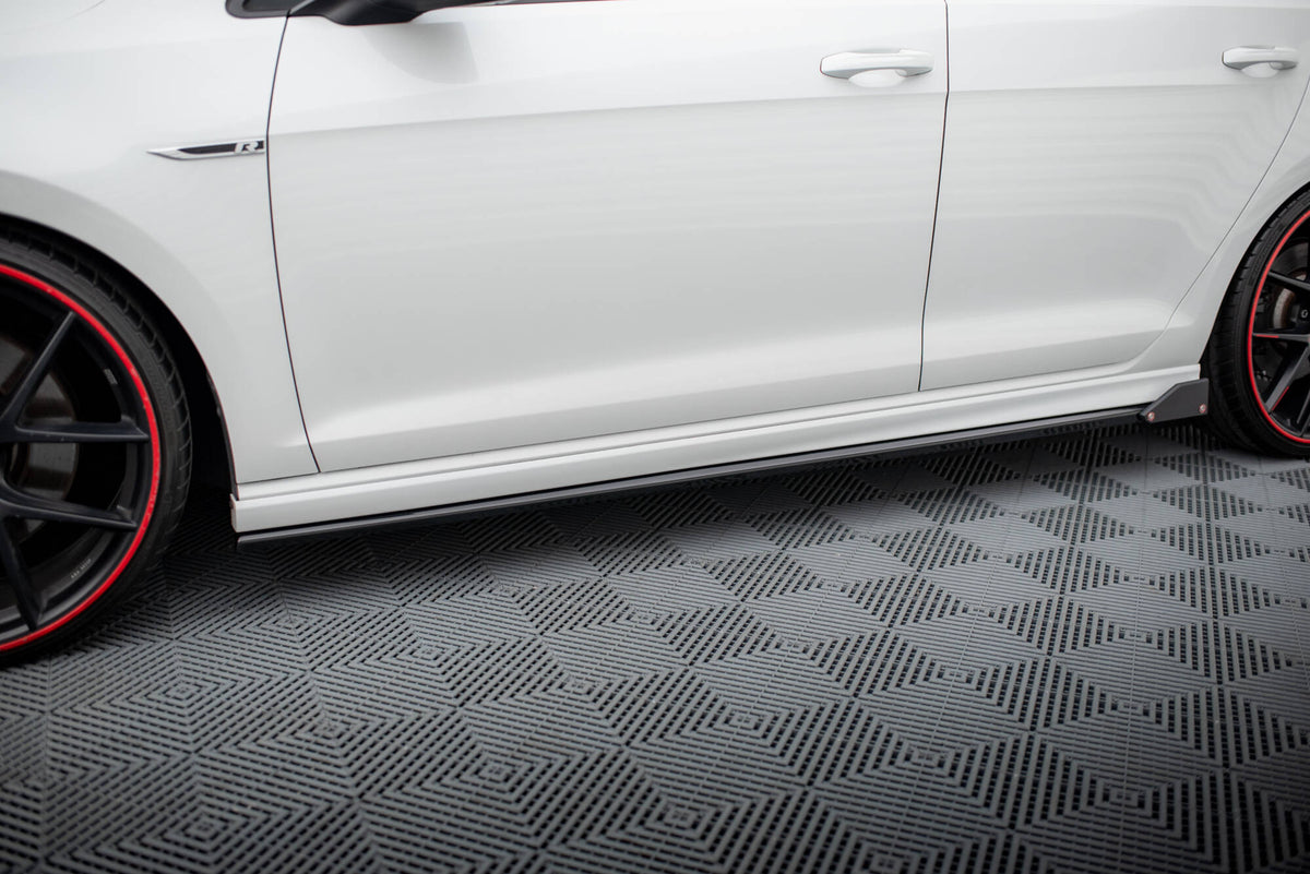 Side Skirts Diffusers V.3 + Flaps suitable for Volkswagen Golf R / R-Line Mk7