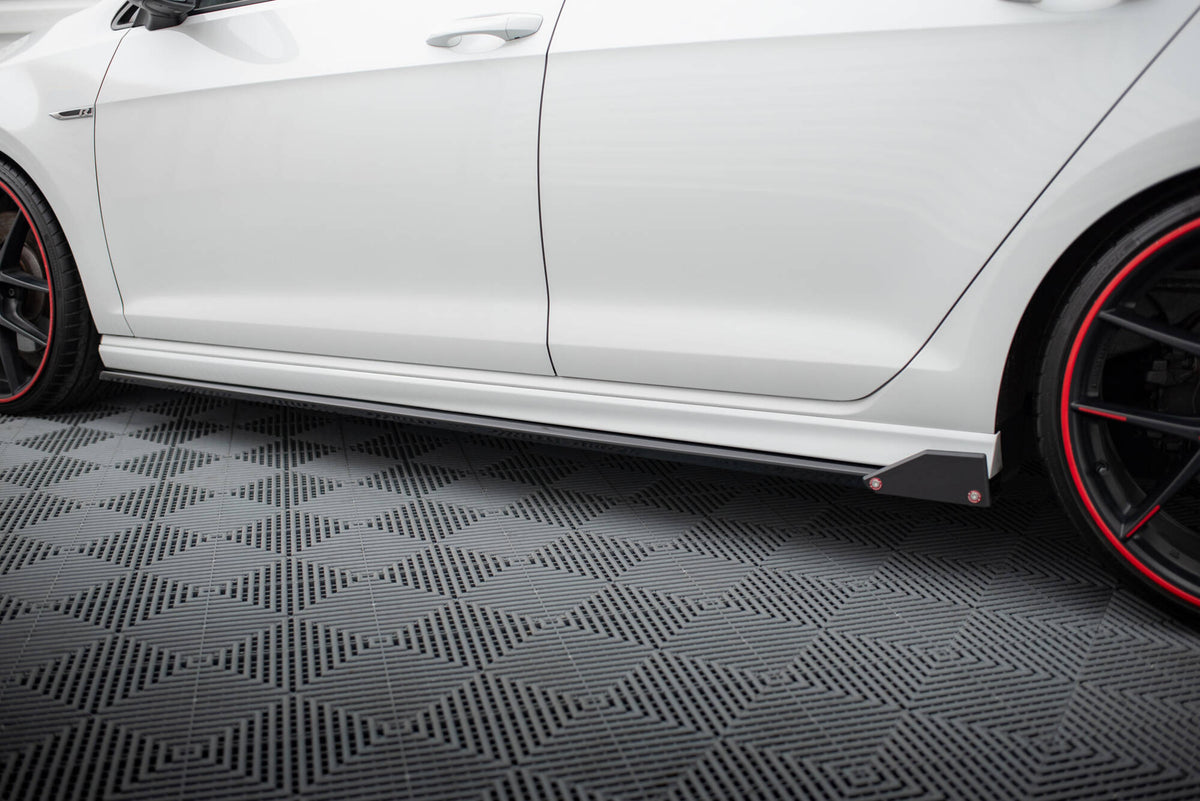 Side Skirts Diffusers V.3 + Flaps suitable for Volkswagen Golf R / R-Line Mk7