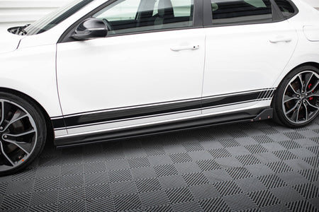Side Skirts Diffusers V.5 + Flaps suitable for Hyundai I30 N / N-Line Hatchback / Fastback Mk3 / Mk3 Facelift