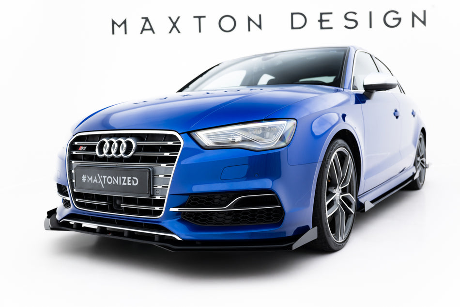 Street Pro Front Splitter + Flaps suitable for Audi S3 / A3 S-Line Sedan 8V