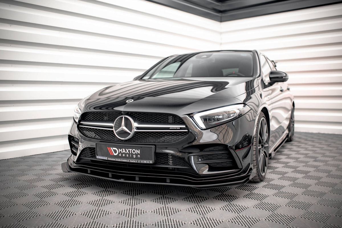 Street Pro Front Splitter + Flaps suitable for Mercedes A35 AMG / AMG-Line Aero Pack W177