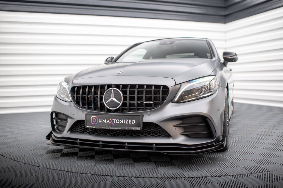 Street Pro Front Splitter + Flaps suitable for Mercedes-AMG C43 Coupe / Cabrio C205  Facelift / A205 Facelift