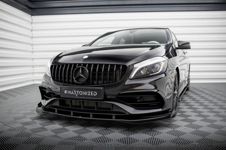 Street Pro Front Splitter + Flaps suitable for Mercedes-Benz A AMG-Line W176 Facelift