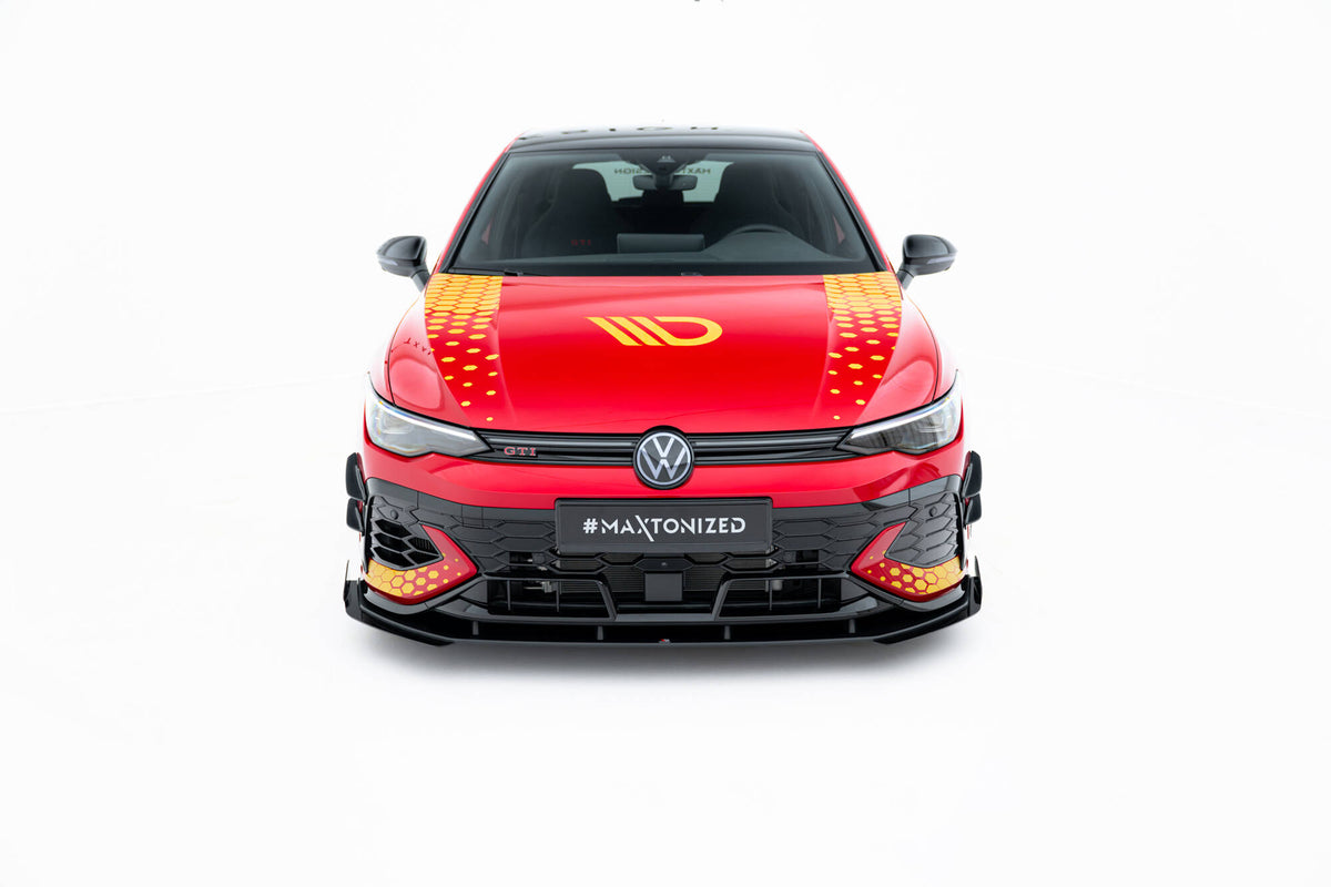 Street Pro Front Splitter + Flaps suitable for Volkswagen Golf GTI Clubsport Mk8 Facelift