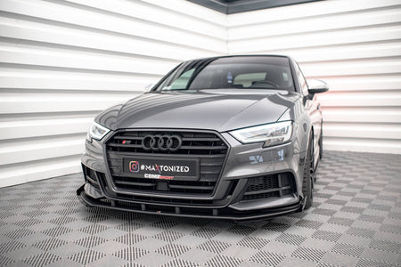 Street Pro Front Splitter V.1 + Flaps suitable for Audi S3 / A3 S-Line Sportback 8V Facelift