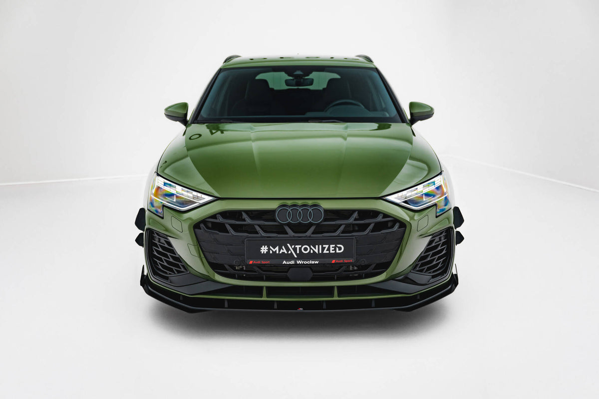 Street Pro Front Splitter V.1 + Flaps suitable for Audi S3 Sportback / A3 S-line Sportback 8Y Facelift
