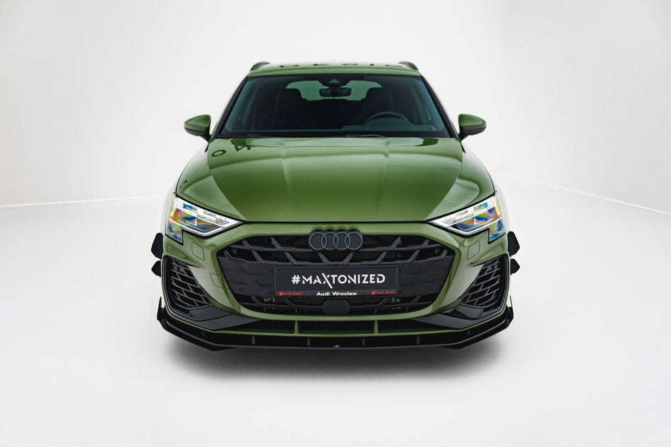 Street Pro Front Splitter V.1 + Flaps suitable for Audi S3 Sportback / A3 S-line Sportback 8Y Facelift