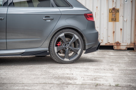 Street Pro Rear Side Splitters + Flaps suitable for Audi RS3 8V Sportback