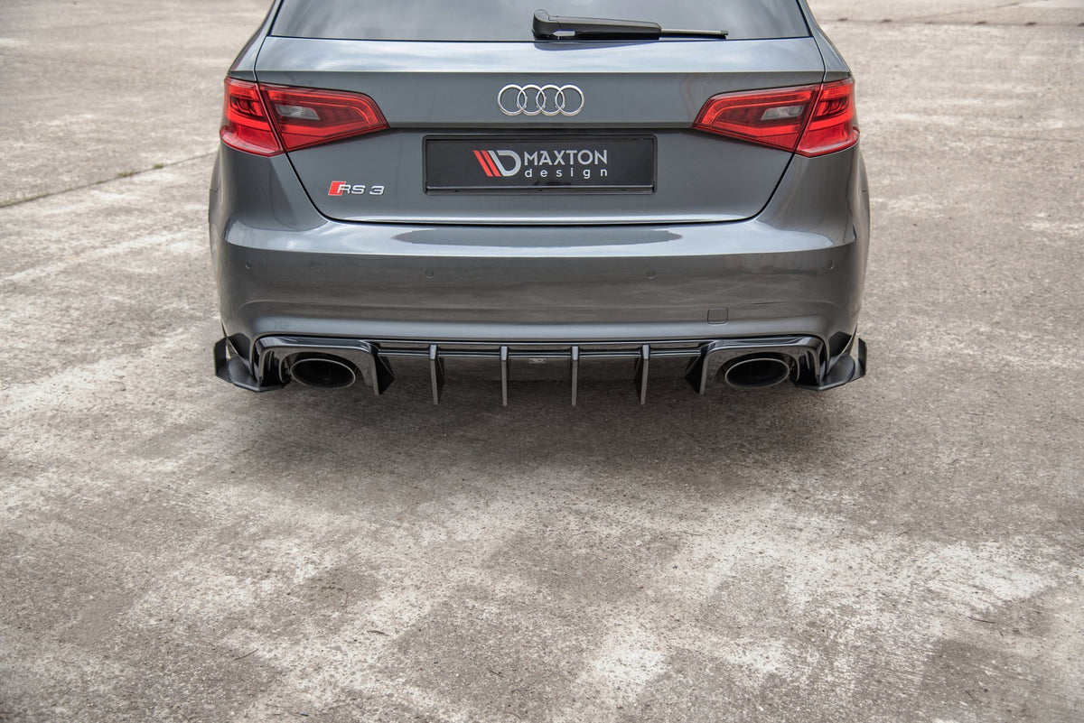 Street Pro Rear Side Splitters + Flaps suitable for Audi RS3 8V Sportback