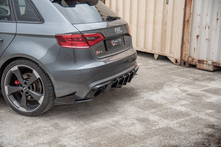 Street Pro Rear Side Splitters + Flaps suitable for Audi RS3 8V Sportback