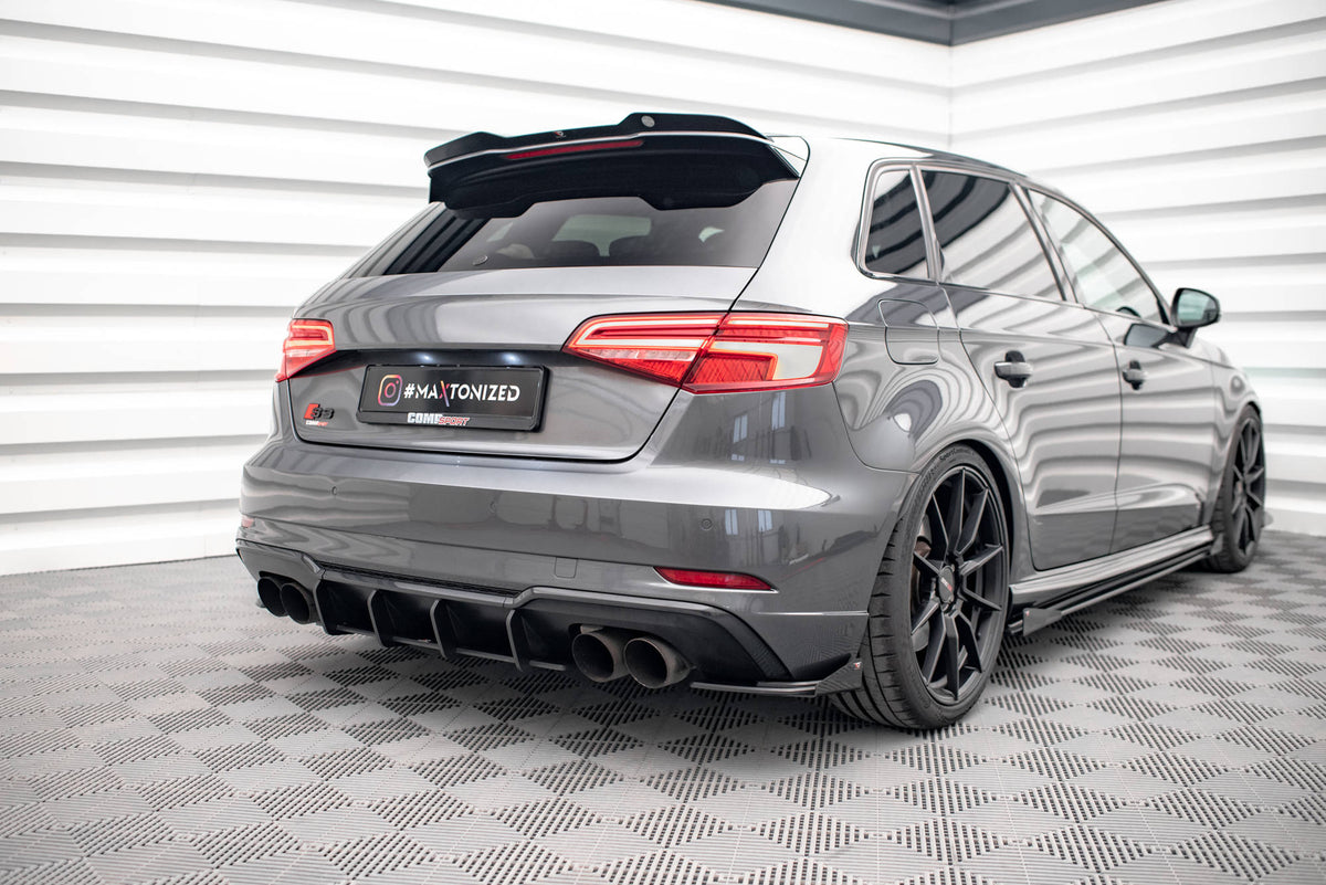 Street Pro Rear Side Splitters + Flaps suitable for Audi S3 Sportback 8V Facelift