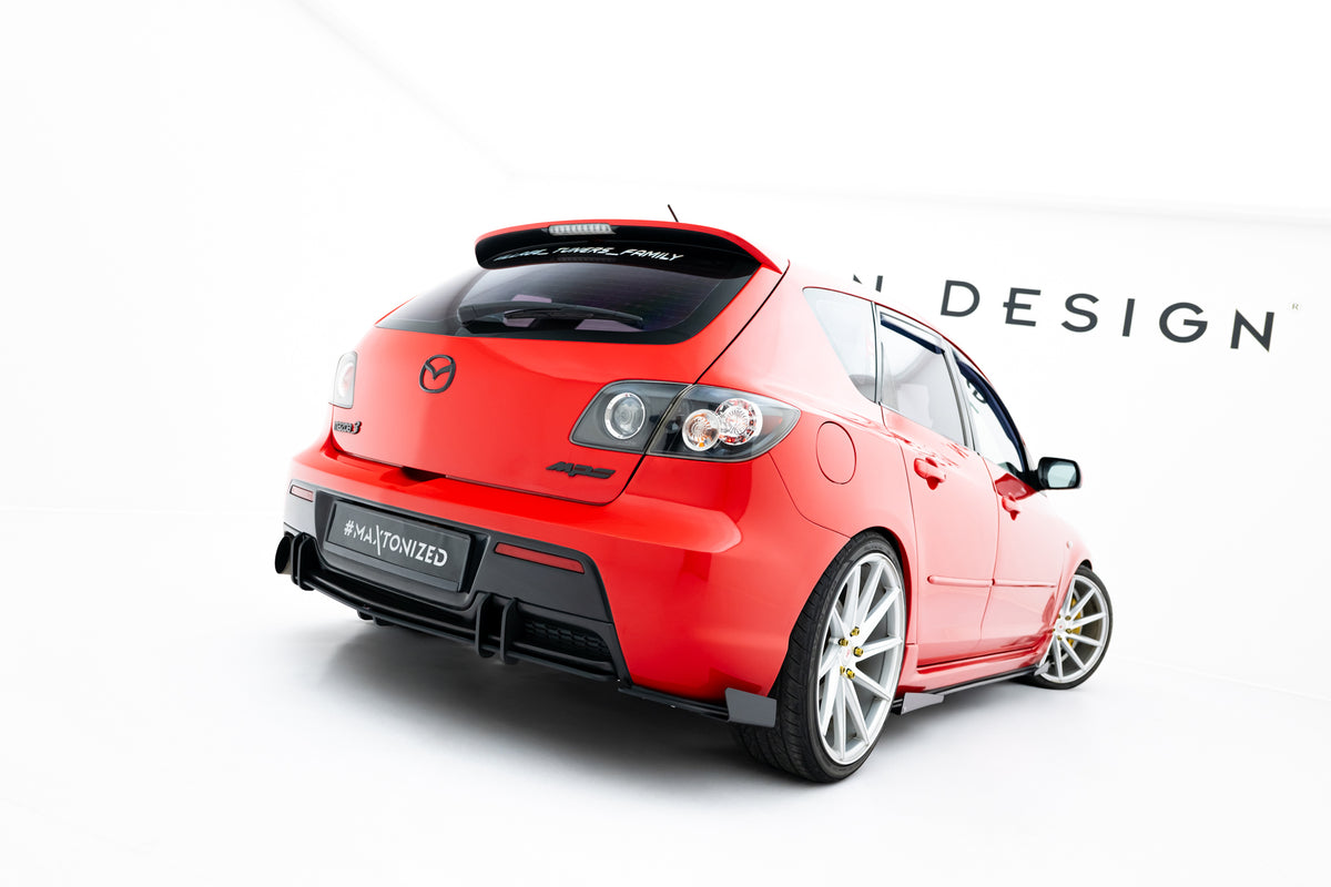 Street Pro Rear Side Splitters + Flaps suitable for Mazda 3 MPS Mk1 EU Version