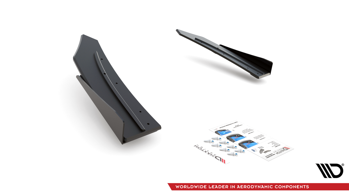 Street Pro Rear Side Splitters + Flaps suitable for Mercedes-AMG C43 Coupe C205