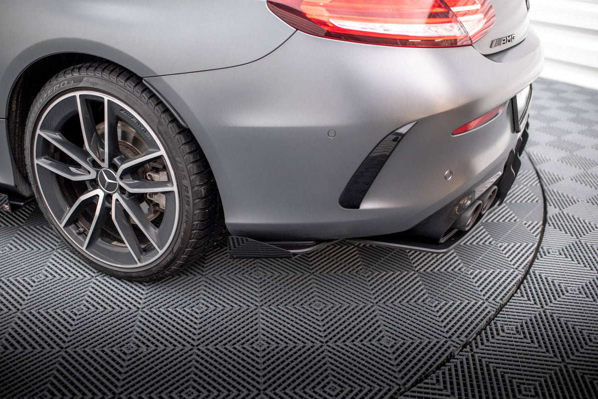 Street Pro Rear Side Splitters + Flaps suitable for Mercedes-AMG C43 Coupe / Cabrio C205  Facelift / A205 Facelift