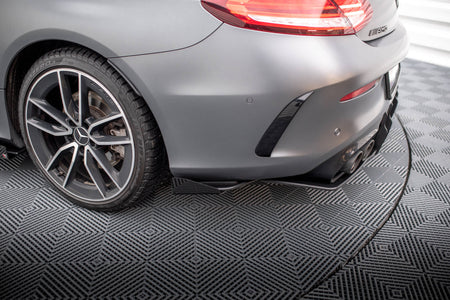 Street Pro Rear Side Splitters + Flaps suitable for Mercedes-AMG C43 Coupe / Cabrio C205  Facelift / A205 Facelift
