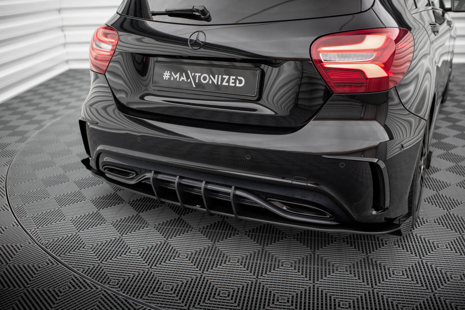 Street Pro Rear Side Splitters + Flaps suitable for Mercedes-Benz A AMG-Line W176 Facelift