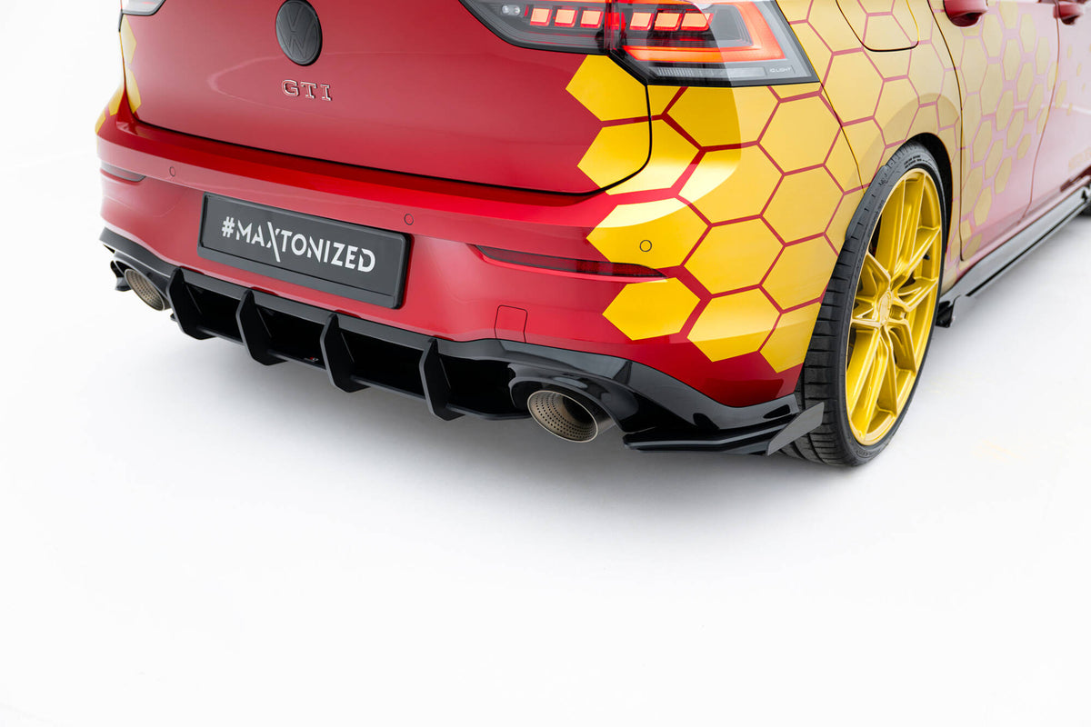 Street Pro Rear Side Splitters + Flaps suitable for Volkswagen Golf GTI Clubsport Mk8 Facelift