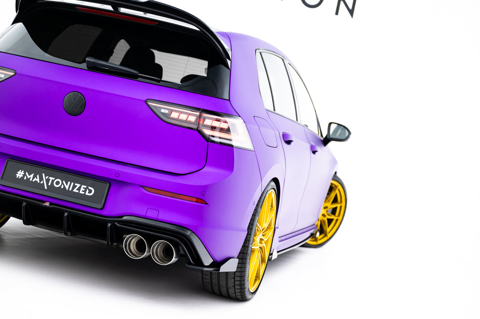 Street Pro Rear Side Splitters V.2 + Flaps V.2 suitable for Volkswagen Golf R Hatchback Mk8 / Mk8 Facelift Fits only with :  VW-GO-8-R-RS2G