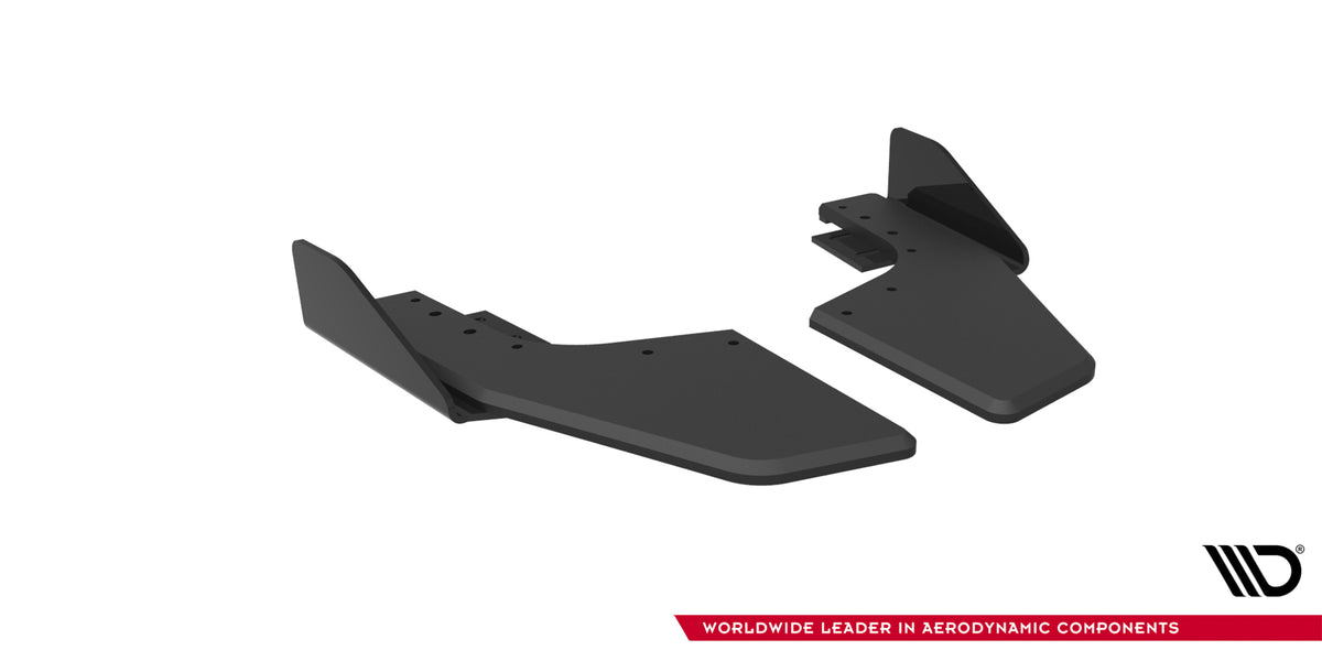 Street Pro Rear Side Splitters V.2 + Flaps V.2 suitable for Volkswagen Golf R Hatchback Mk8 / Mk8 Facelift Fits only with :  VW-GO-8-R-RS2G