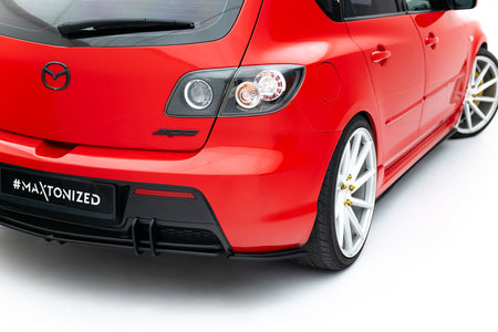 Street Pro Rear Side Splitters suitable for Mazda 3 MPS Mk1 EU Version