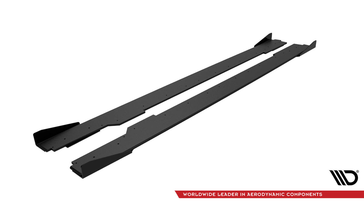Street Pro Side Skirts Diffusers + Flaps suitable for Audi A5 / A5 S-Line / S5 Coupe / Cabrio 8T / 8T Facelift