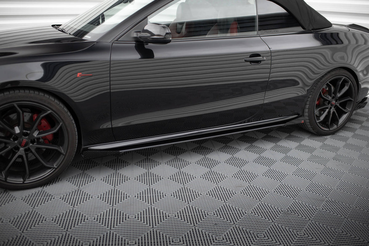 Street Pro Side Skirts Diffusers + Flaps suitable for Audi A5 / A5 S-Line / S5 Coupe / Cabrio 8T / 8T Facelift