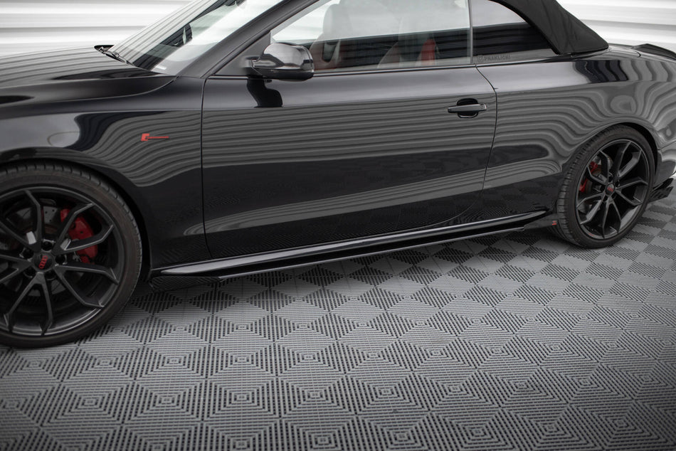 Street Pro Side Skirts Diffusers + Flaps suitable for Audi A5 / A5 S-Line / S5 Coupe / Cabrio 8T / 8T Facelift