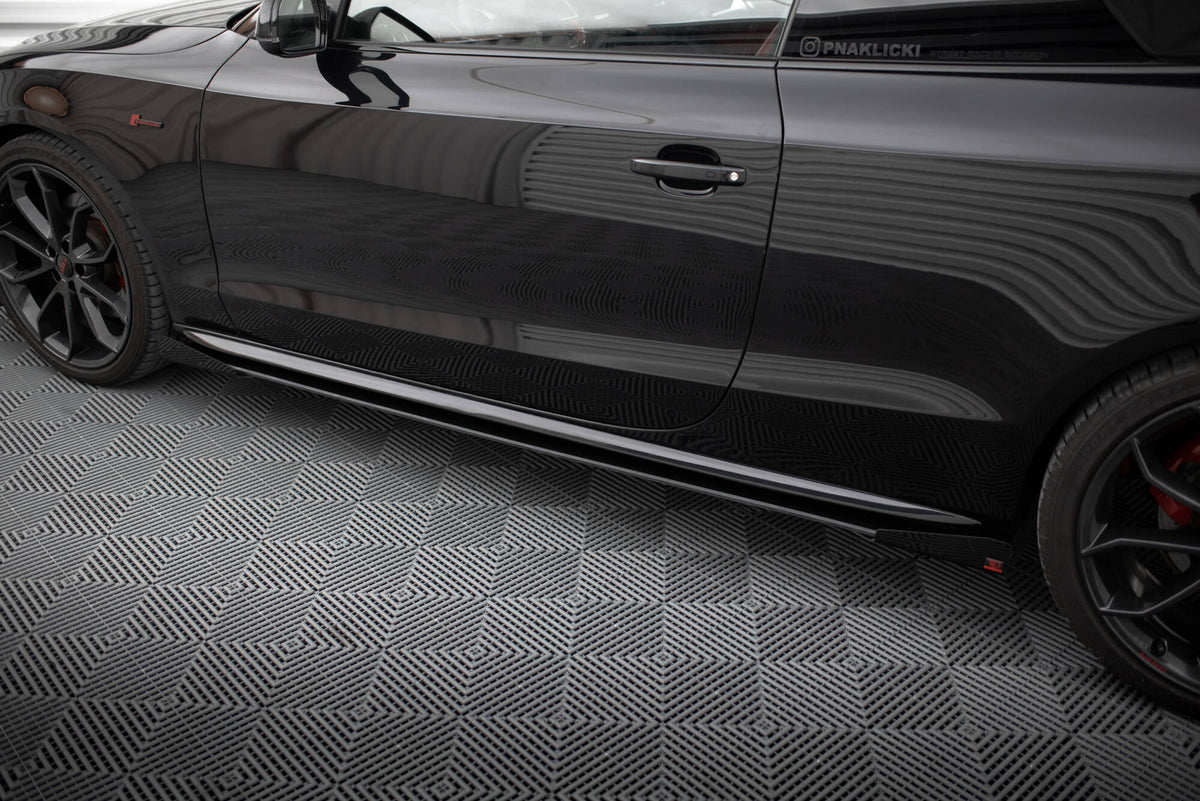 Street Pro Side Skirts Diffusers + Flaps suitable for Audi A5 / A5 S-Line / S5 Coupe / Cabrio 8T / 8T Facelift