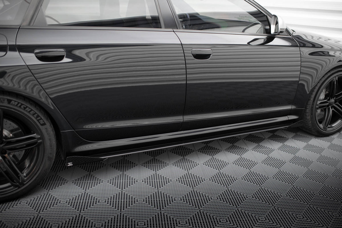 Street Pro Side Skirts Diffusers + Flaps suitable for Audi RS6 Avant C6