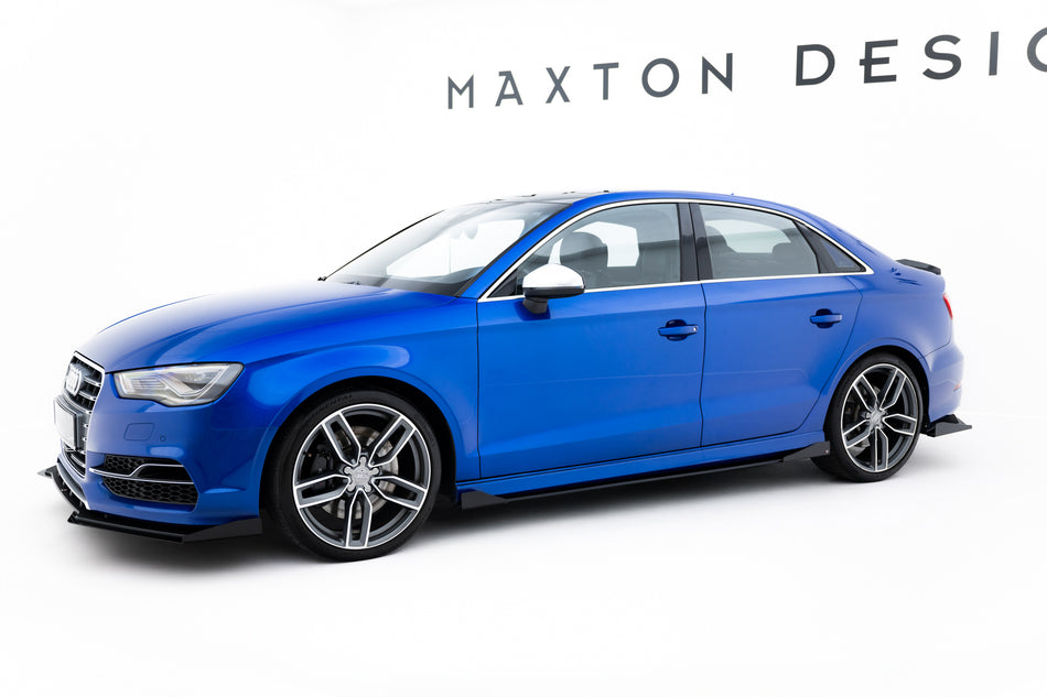 Street Pro Side Skirts Diffusers + Flaps suitable for Audi S3 / A3 S-Line Sedan 8V
