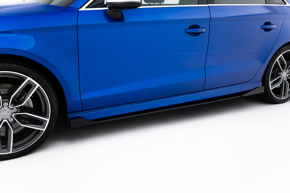 Street Pro Side Skirts Diffusers + Flaps suitable for Audi S3 / A3 S-Line Sedan 8V