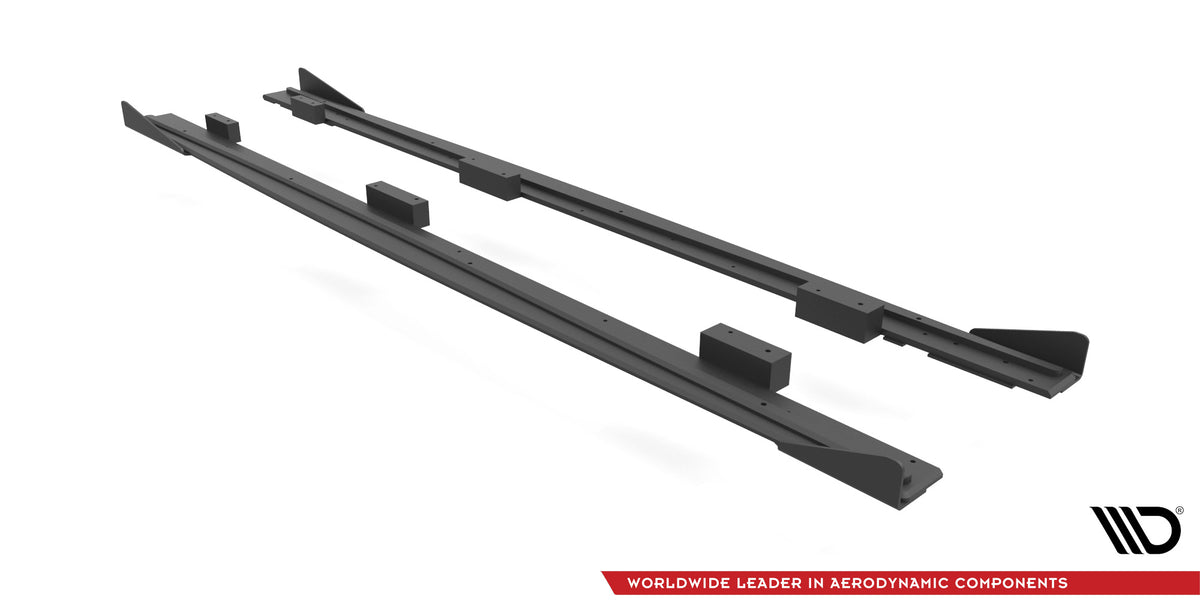 Street Pro Side Skirts Diffusers + Flaps suitable for Audi S3 / A3 S-Line Sportback 8V Facelift