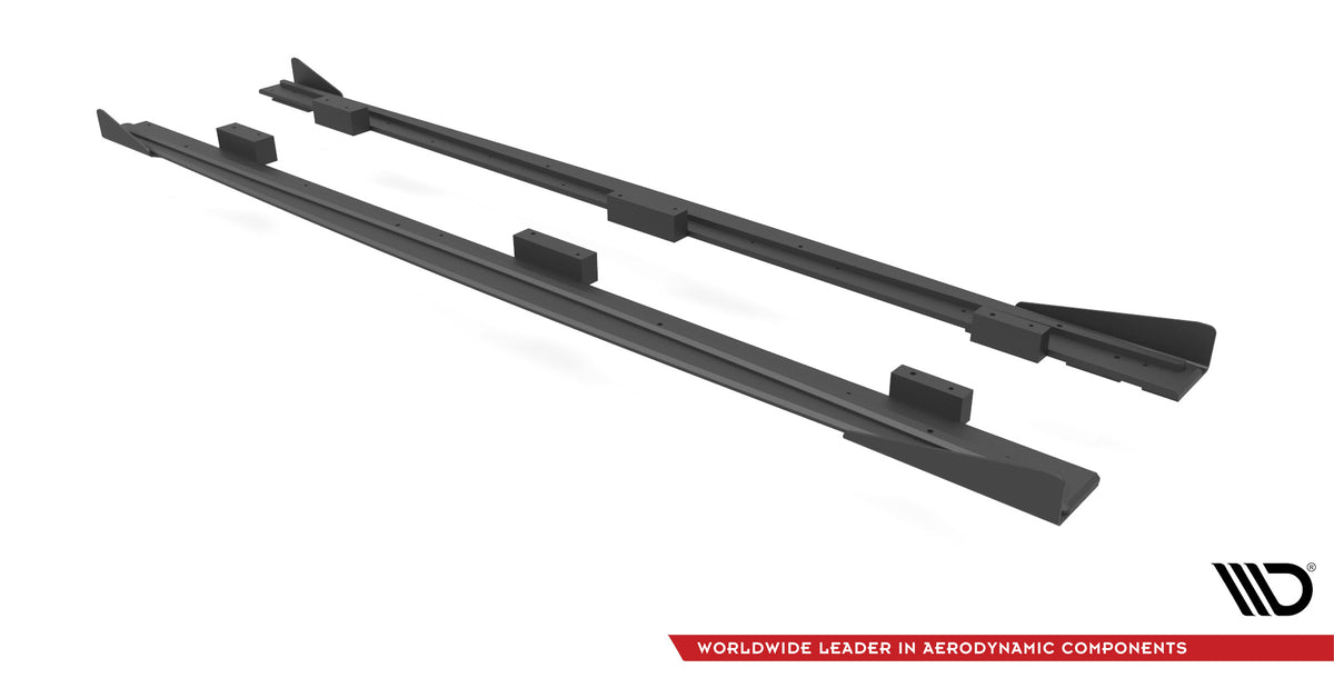 Street Pro Side Skirts Diffusers + Flaps suitable for Audi S3 / A3 S-Line Sportback 8V Facelift