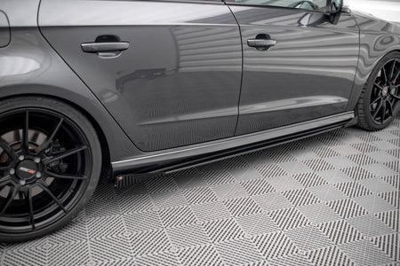 Street Pro Side Skirts Diffusers + Flaps suitable for Audi S3 / A3 S-Line Sportback 8V Facelift