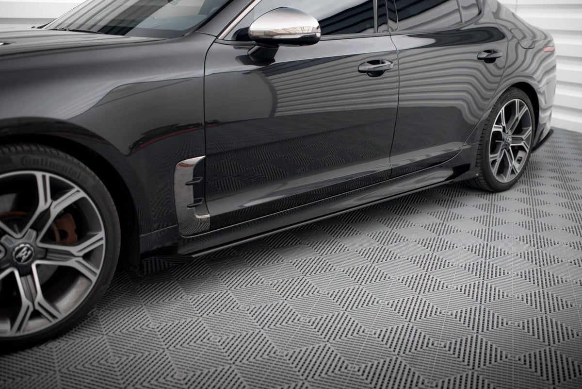 Street Pro Side Skirts Diffusers + Flaps suitable for Kia Stinger GT / GT-Line / Standard Mk1