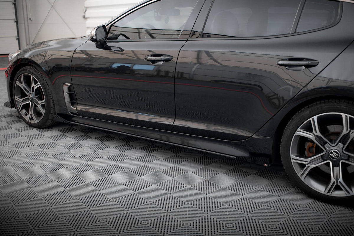 Street Pro Side Skirts Diffusers + Flaps suitable for Kia Stinger GT / GT-Line / Standard Mk1
