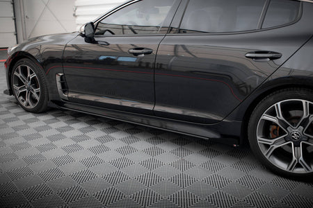 Street Pro Side Skirts Diffusers + Flaps suitable for Kia Stinger GT / GT-Line / Standard Mk1