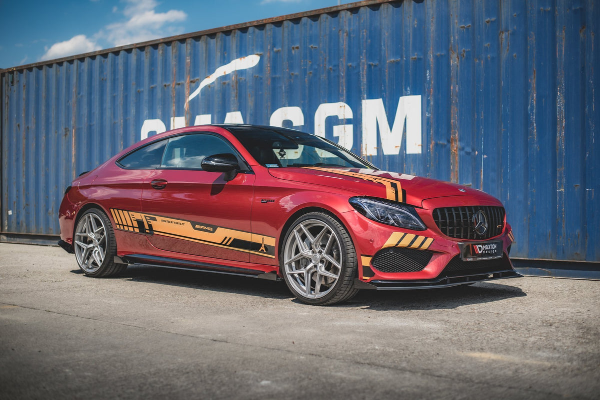 Street Pro Side Skirts Diffusers + Flaps suitable for Mercedes-AMG C43 / AMG-Line Coupe C205