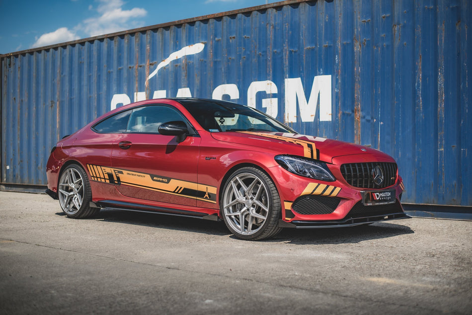 Street Pro Side Skirts Diffusers + Flaps suitable for Mercedes-AMG C43 / AMG-Line Coupe C205