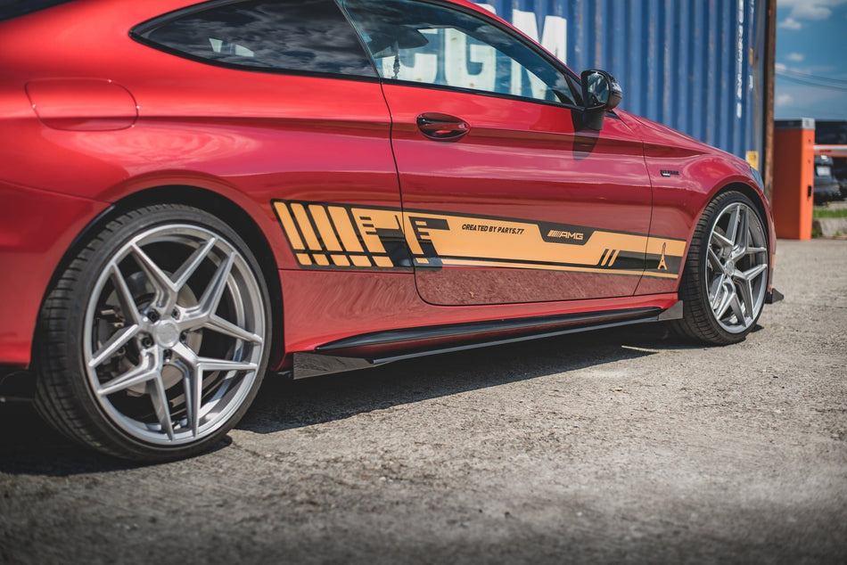 Street Pro Side Skirts Diffusers + Flaps suitable for Mercedes-AMG C43 / AMG-Line Coupe C205